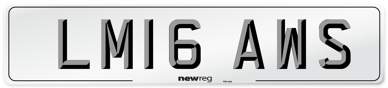 LM16 AWS Number Plate from New Reg